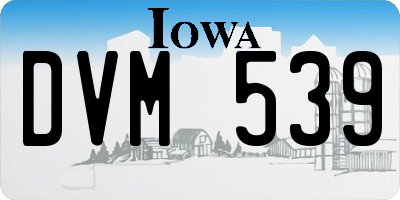 IA license plate DVM539