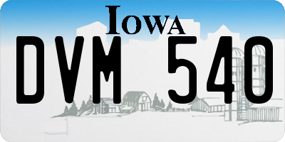 IA license plate DVM540