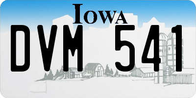IA license plate DVM541