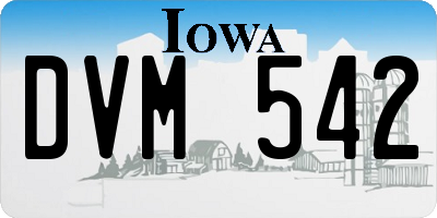 IA license plate DVM542