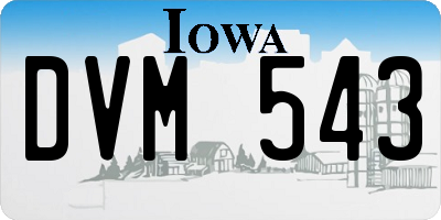 IA license plate DVM543