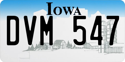 IA license plate DVM547