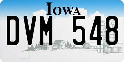 IA license plate DVM548