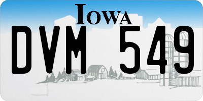 IA license plate DVM549