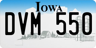 IA license plate DVM550