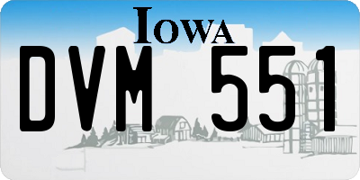 IA license plate DVM551