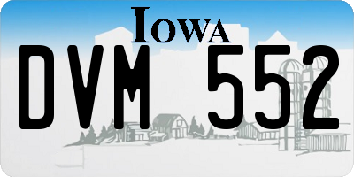 IA license plate DVM552