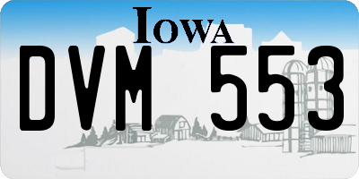IA license plate DVM553