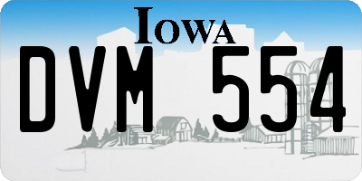 IA license plate DVM554