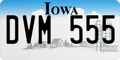 IA license plate DVM555