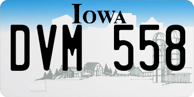 IA license plate DVM558