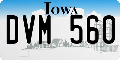 IA license plate DVM560