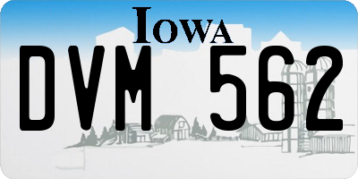 IA license plate DVM562