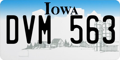 IA license plate DVM563