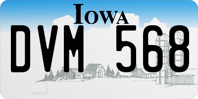 IA license plate DVM568