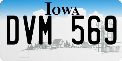 IA license plate DVM569