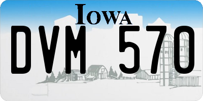 IA license plate DVM570