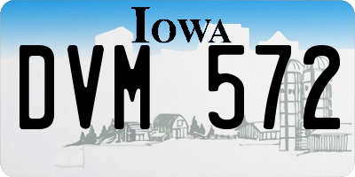 IA license plate DVM572