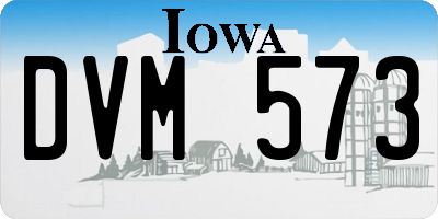 IA license plate DVM573