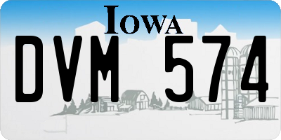 IA license plate DVM574