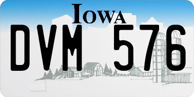 IA license plate DVM576