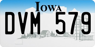 IA license plate DVM579