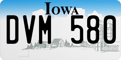 IA license plate DVM580