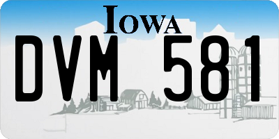 IA license plate DVM581
