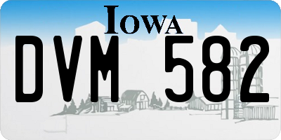 IA license plate DVM582