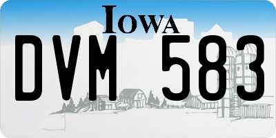 IA license plate DVM583