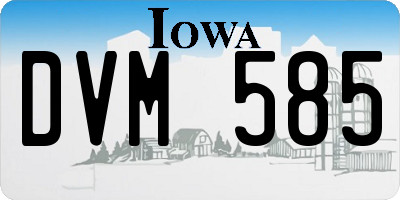 IA license plate DVM585
