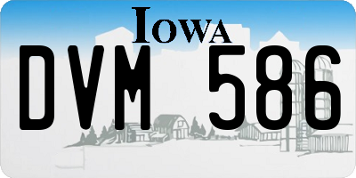 IA license plate DVM586