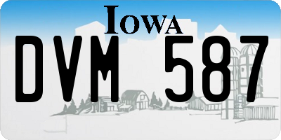 IA license plate DVM587