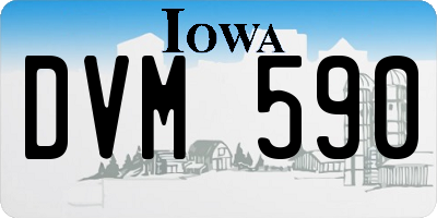 IA license plate DVM590