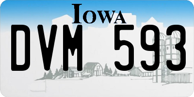 IA license plate DVM593