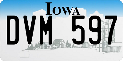 IA license plate DVM597