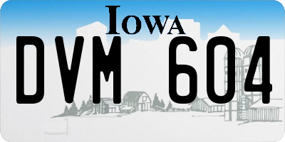 IA license plate DVM604