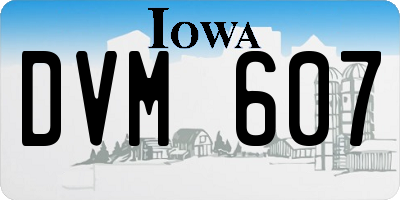 IA license plate DVM607