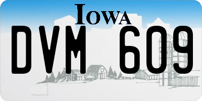 IA license plate DVM609
