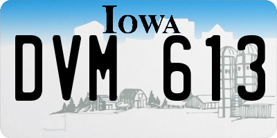 IA license plate DVM613
