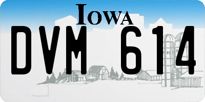 IA license plate DVM614
