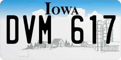 IA license plate DVM617
