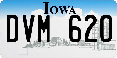 IA license plate DVM620