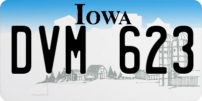 IA license plate DVM623