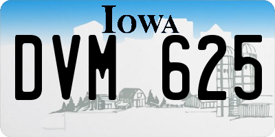 IA license plate DVM625