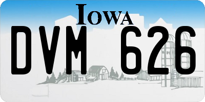 IA license plate DVM626