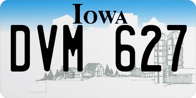 IA license plate DVM627