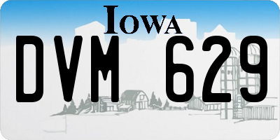 IA license plate DVM629