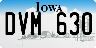 IA license plate DVM630