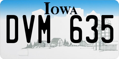 IA license plate DVM635